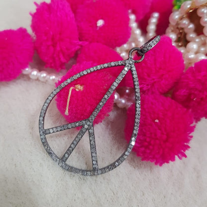 Glorious Diamond Peace Pendant, Peace Shape necklace, Gift For Him