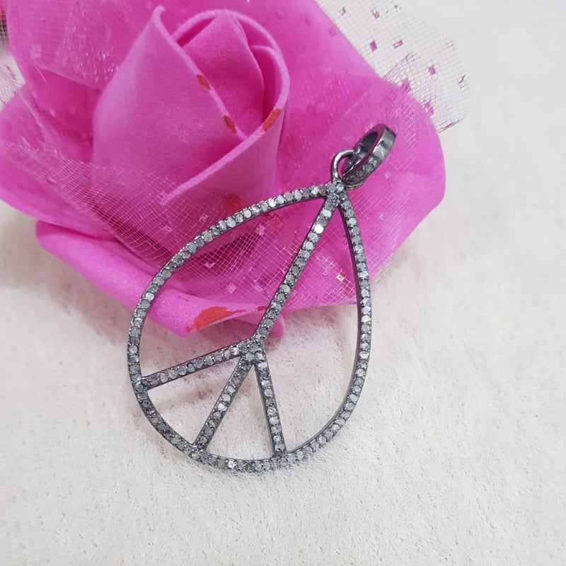 Glorious Diamond Peace Pendant, Peace Shape necklace, Gift For Him