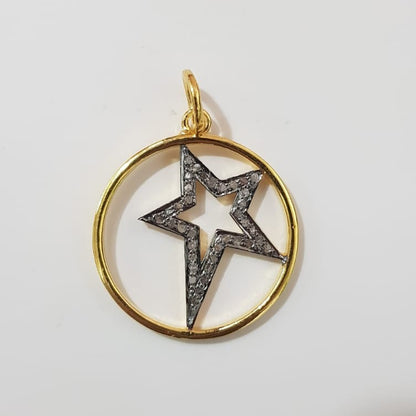 Unique Designer 925 Sterling Silver Handmade Star Pendant With pave Layer, Gift For Lovers, Wedding Gift