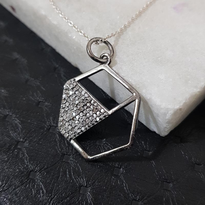 Designer Pave Diamond Stylish Handmade Fancy Pendant, Fancy Pendant, Silver Jewelry