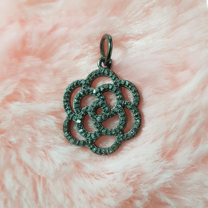 Unique Designer Handmade Fancy Style Pendant With Pave Diamond, A Timeless Flower Pendant