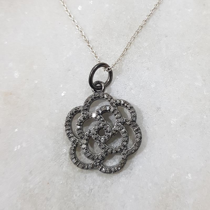 Unique Designer Handmade Fancy Style Pendant With Pave Diamond, A Timeless Flower Pendant