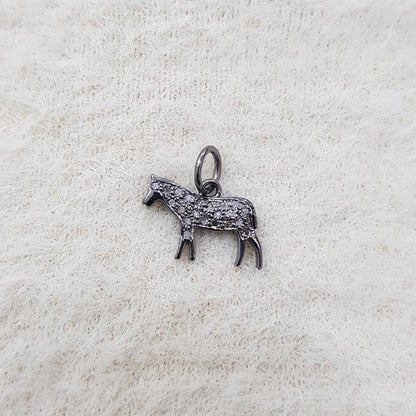 Brilliant Sparkle Animal Charm, Handmade Designer Pave Diamond 925 Sterling Silver Beautiful Fancy Charms, Silver Jewelry