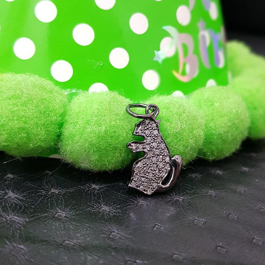 Adorable Rabbit Charm, New Attractive Designer 925 Sterling Silver Handmade Beautiful Rabbit Charms With Pave Diamond, Birthday Gift