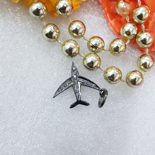 Timeless Flight  Airplane Jewelry Charm, Good Looking Handmade Designer Beautiful Fancy Charm With pave Diamond, Silver Jewelry