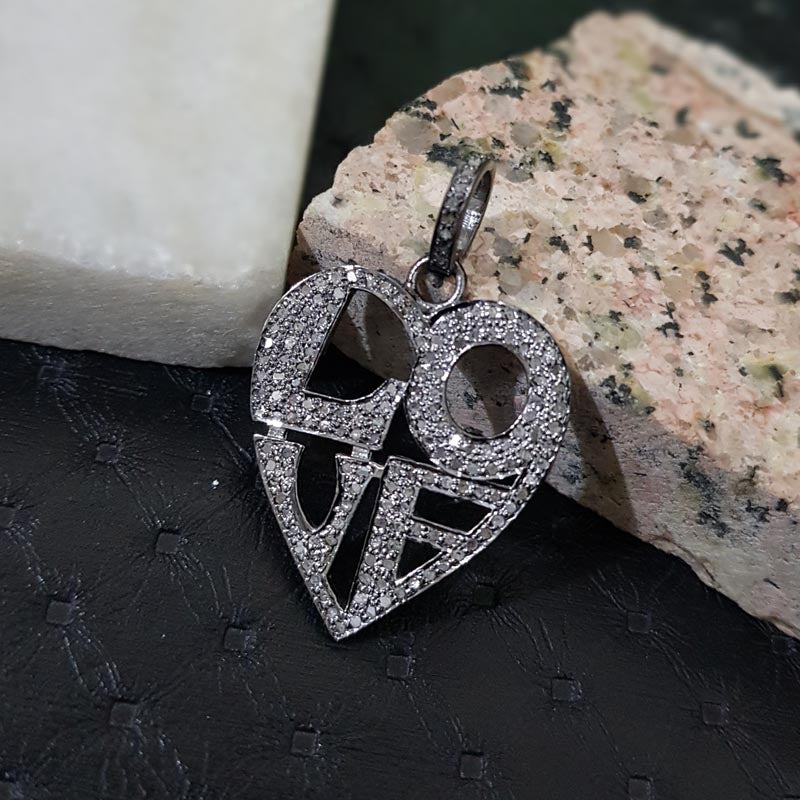 Bound by Love Heart Pendant, Attractive Designer Handmade Beautiful Heart Pendent With Pave Diamond, Heart Love Pendant