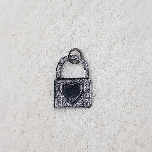 Eternal Love Lock Pendant, Beautiful Designed 925 Sterling Silver Handmade Lock Shape Pendant With Heart, Gift For Love