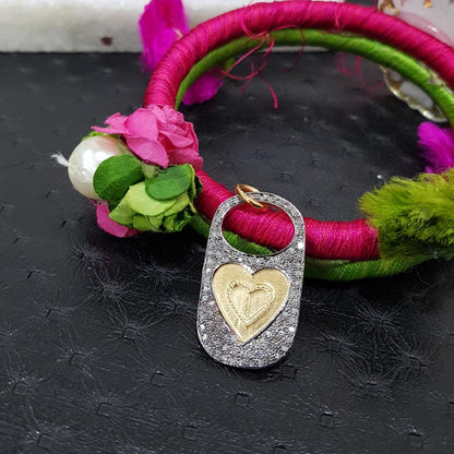 Eternal Lock of Love, New Style 925 Sterling Silver Pave Diamond Handmade Beautiful Lock Design Pendent Joined Heart