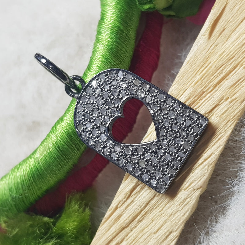 Personalized Heart Tag, Pave Diamond Designer 925 Sterling Silver Handmade Heart Tag Pendent, Gift For Lover, Anniversary Gift