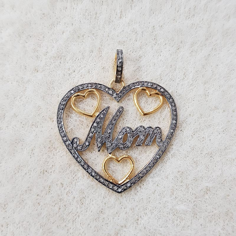 Infinite Love for Mom, New Attractive Designer Handmade  Beautiful Heart Pendent With pave Diamond, Gift For Mom, Mothers Day Gift