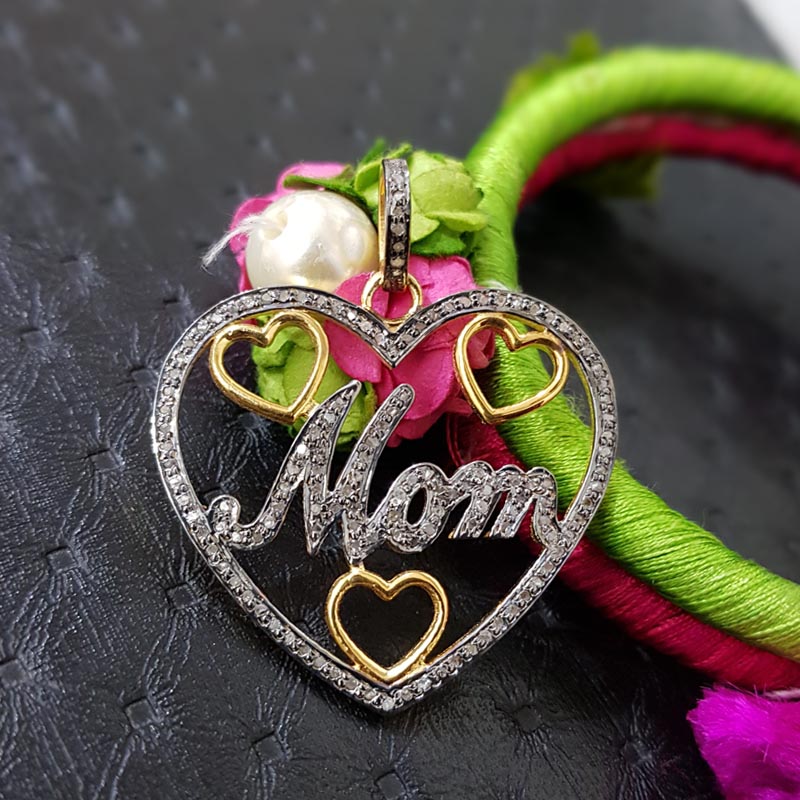 Infinite Love for Mom, New Attractive Designer Handmade  Beautiful Heart Pendent With pave Diamond, Gift For Mom, Mothers Day Gift