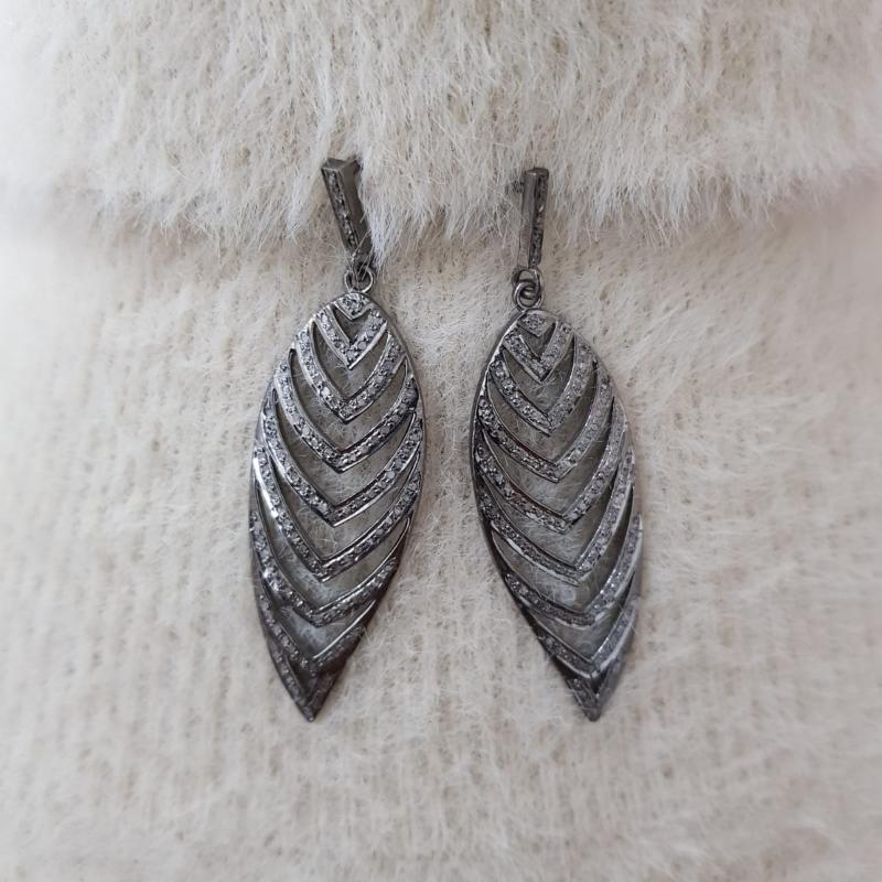 Leaf Style Handmade Designer Earrings, Shiny Leaf Earrings, Silver Jewelry, Gift For Wife