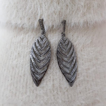 Leaf Style Handmade Designer Earrings, Shiny Leaf Earrings, Silver Jewelry, Gift For Wife