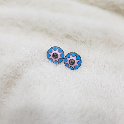 Glorious Bringing the shine to every outfit Designer Beautiful Little Minimalist Enamel Stud/Earrings, Silver Jewelry, Gift For Girl, Birthday Gift