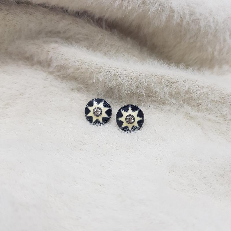 Glorious Bringing the shine to every outfit Designer Beautiful Little Minimalist Enamel Stud/Earrings, Silver Jewelry, Gift For Girl, Birthday Gift