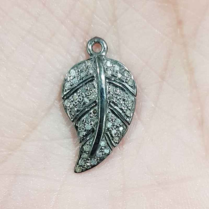 925 Sterling Silver Small Leaf Charm, Leaf Charm, Silver Jewelry