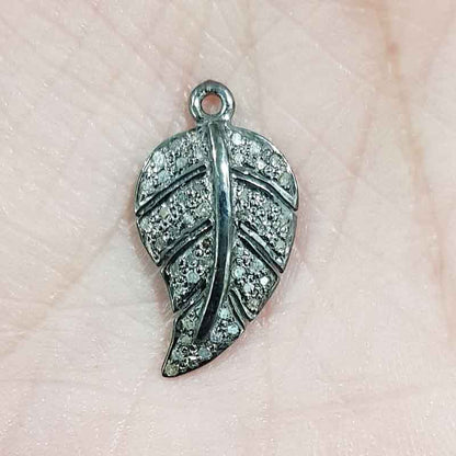 925 Sterling Silver Small Leaf Charm, Leaf Charm, Silver Jewelry