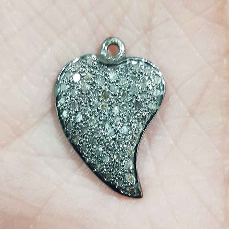 925 Sterling Silver Leaf Charm, Small Leaf Charm With Pave Diamond, Birthday Gift