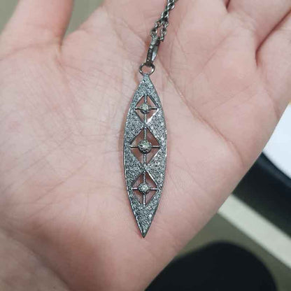 Antique Finish Designer Arrowhead Pendant, Silver Jewelry, Promise Gift