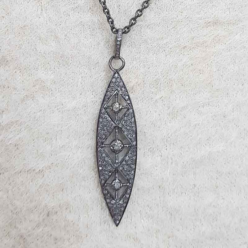 Antique Finish Designer Arrowhead Pendant, Silver Jewelry, Promise Gift