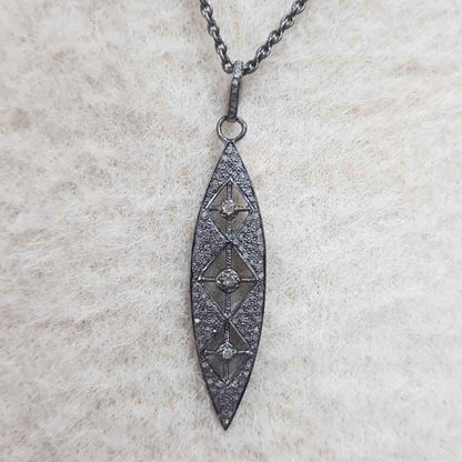 Antique Finish Designer Arrowhead Pendant, Silver Jewelry, Promise Gift