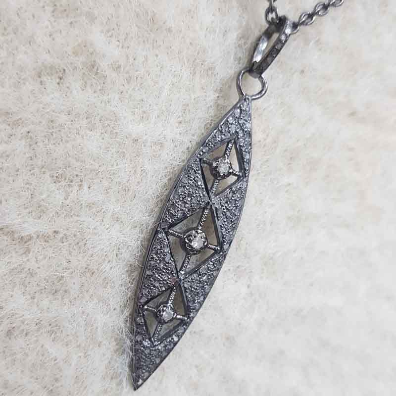 Antique Finish Designer Arrowhead Pendant, Silver Jewelry, Promise Gift